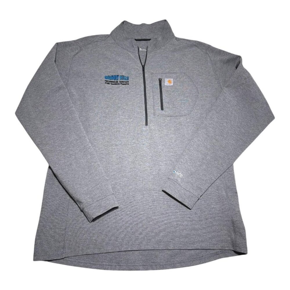 Carhartt Force Quarter Zip Jacket Grey Mock‎ Neck Mens XL MBL111 SHA